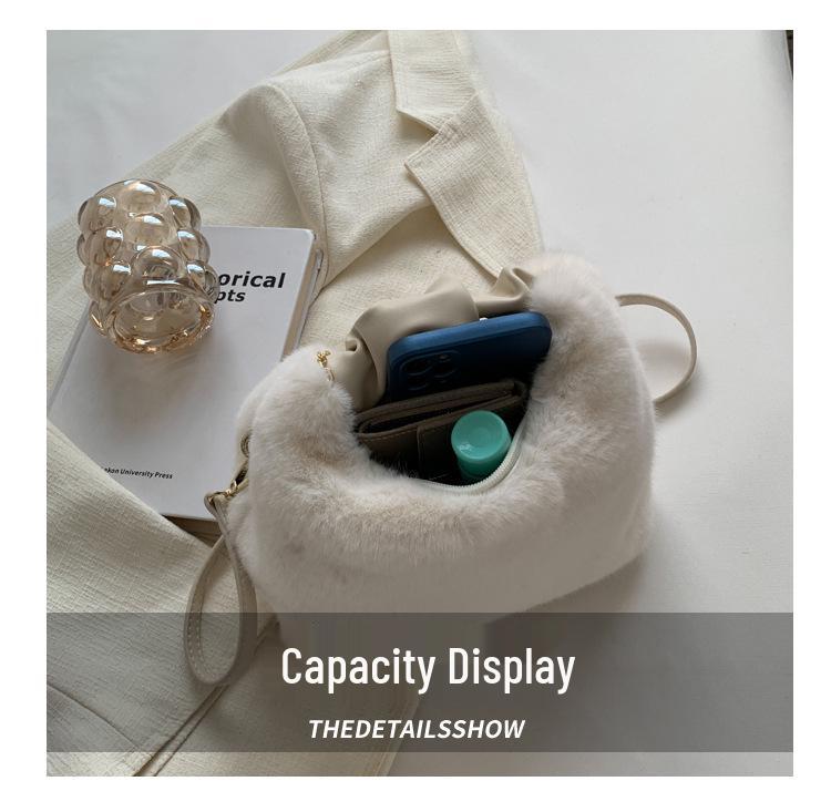 Mink-style Pleated Plush Handbag & Crossbody Bag for 2025