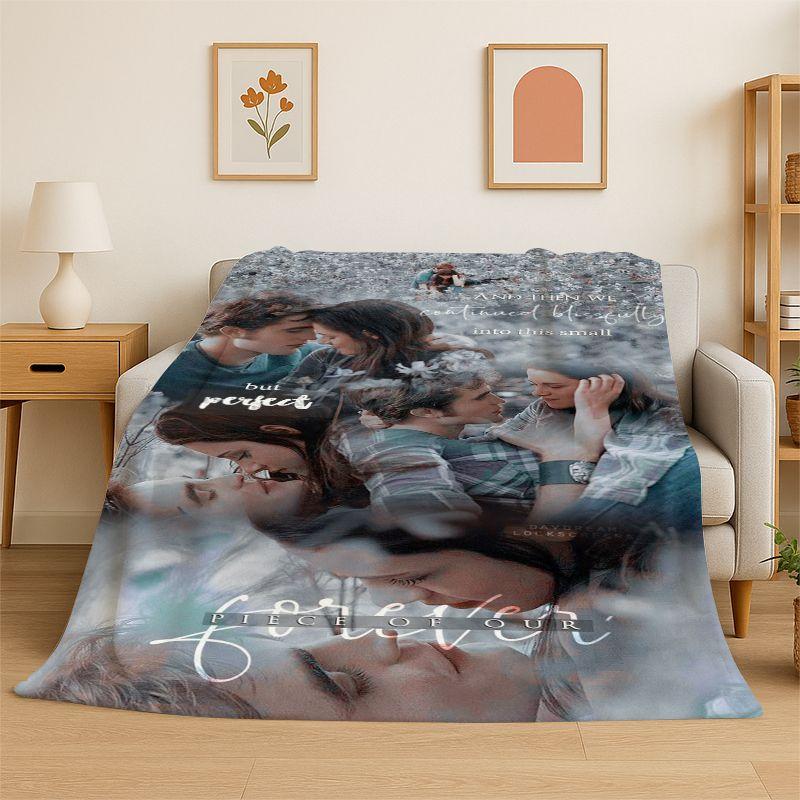 Classic Twilight Saga Edward Bella Flannel Blanket Soft Warm Throw Blanket for Bedroom Living Room Bed Travel Camping Picnic