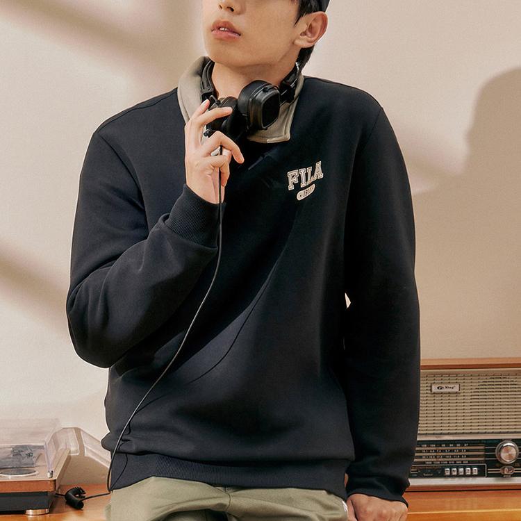 New FILA Sweatshirt Men's Jet Black F11M339210FBK