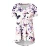 Ladies Short Sleeve Pleated Loose Tops Plus Size Casual Tops V Neck Short Sleeves Casual Summer T Shirts Ladies Tops T Shirts Shirts