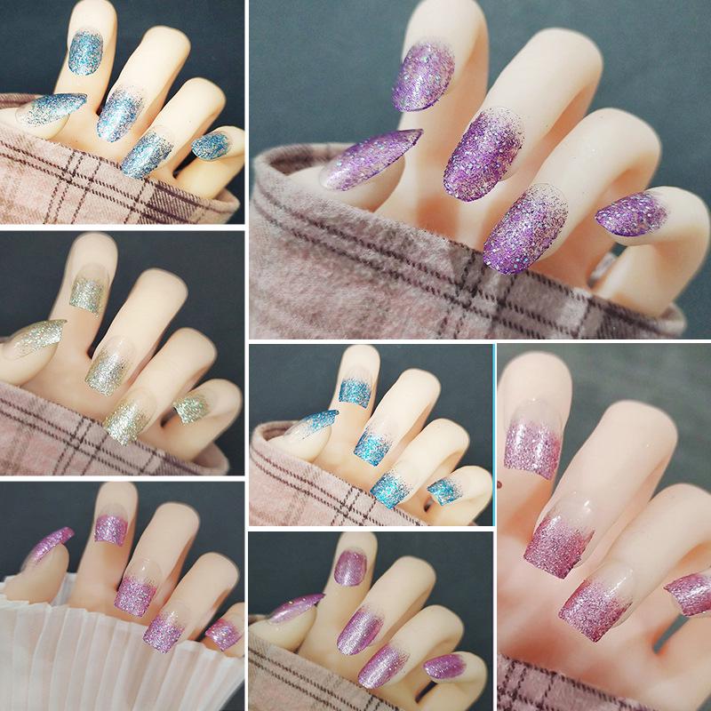 

Star Dust Gradient Glitter Press-On Nails - 24 Removable Long Tips