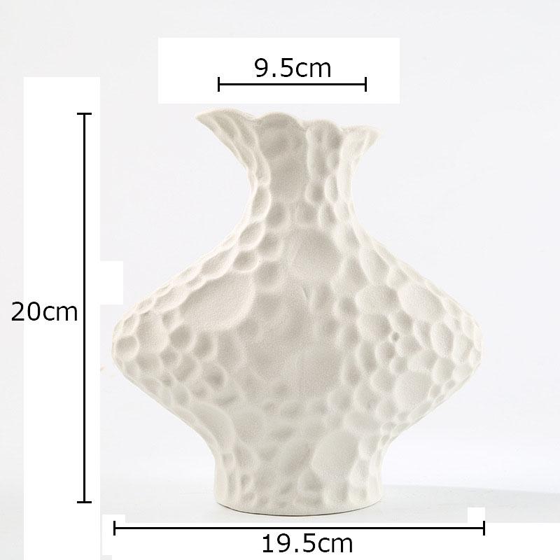 Creative Frosted Wrinkle Ceramic Vase Artificial Floral Decorative Flower Pots Desk Decoration Flowers Arrangement Modern Decor