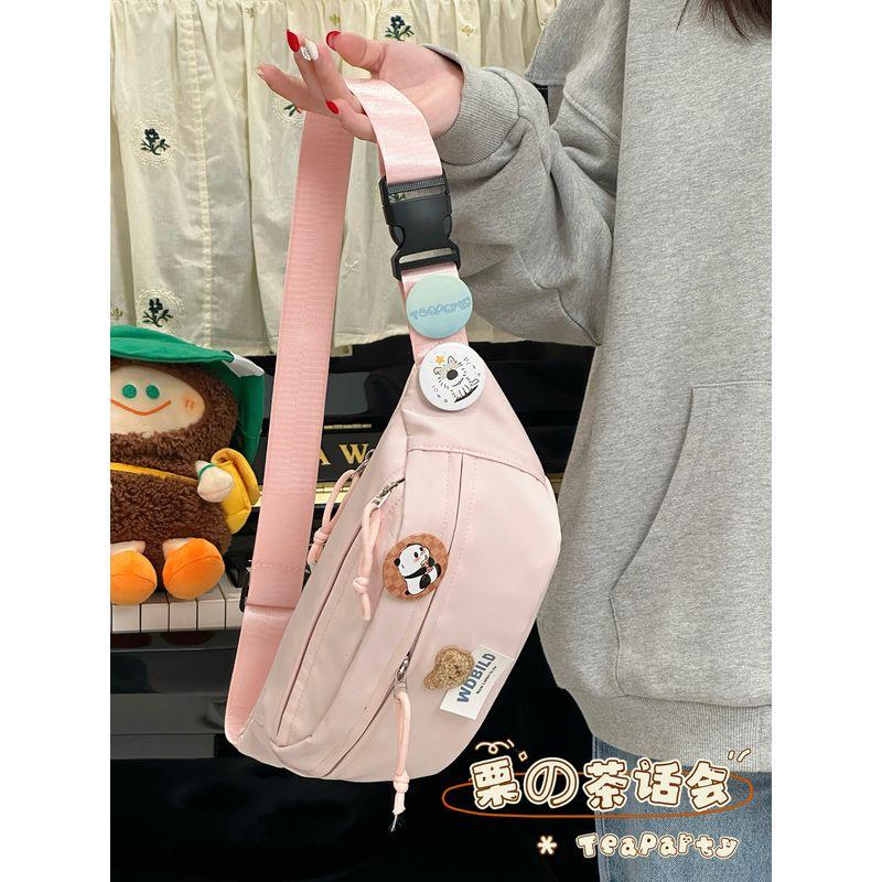 

South Korea Ins Style Cute Young Adult Light Chest Bag 2025 New Arrival Casual Waist Bag Students Crossbody Bag Small Bag for Women Pink