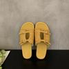 Flat-bottomed silver slippers women's shoes wear 2025 new summer retro sandals seaside sandals