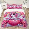 Unicorn Fantasy Heart Print 3Pcs Bedding Setduvet Cover With 2 Bedropillowcase Home Birthday Gift