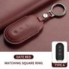 Fit For Huawei Aito M5 M7 M8 M9 - Genuine Genuine Leather Auto Smart Key Fob Cover Case Keyless Protector Housing Mount Key Ring Keyring