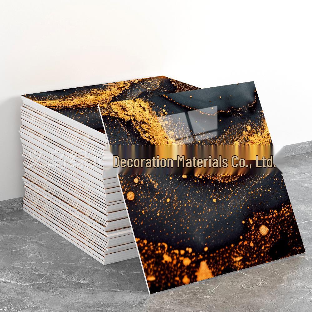 Self-Adhesive Pink Marble Wallpaper: Waterproof, Heat-Resistant Wall Sticker with Aluminum Plastic Panel
