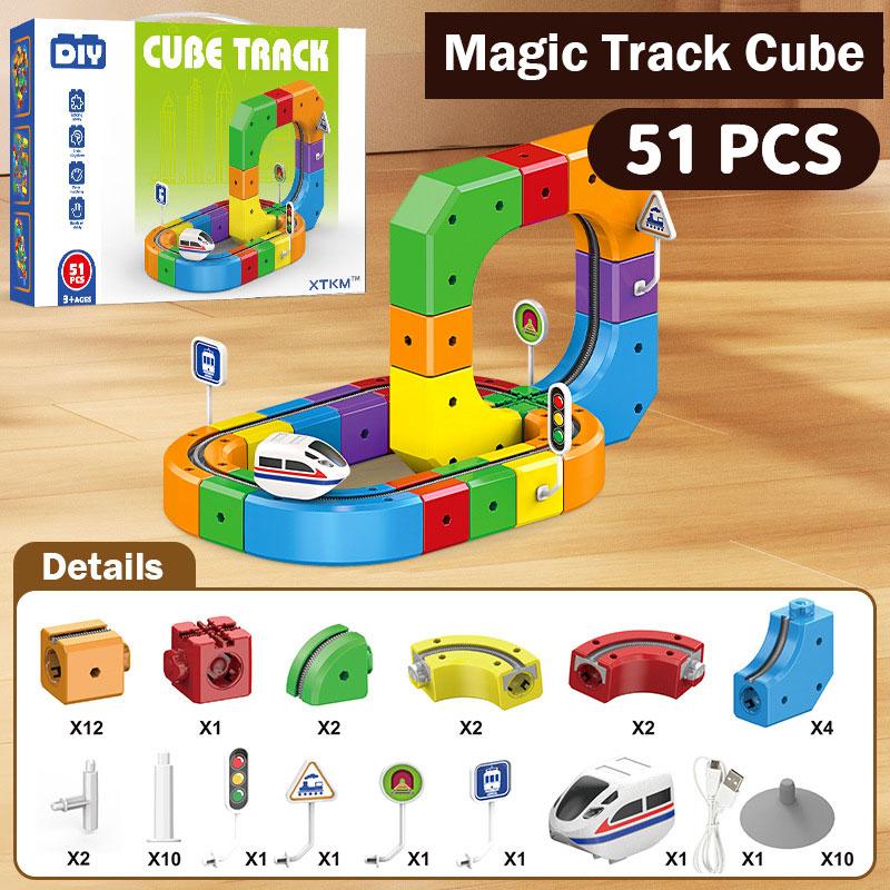 Children s Magic Track Car DIY Transforming Building Block Toy Puzzle AntiGravity Electric Train Educational Toys Birthday Gift