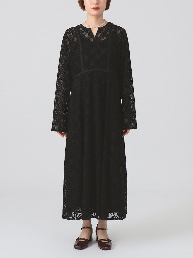 Ray Beams Women's Lace Keyhole Dress, Black 1