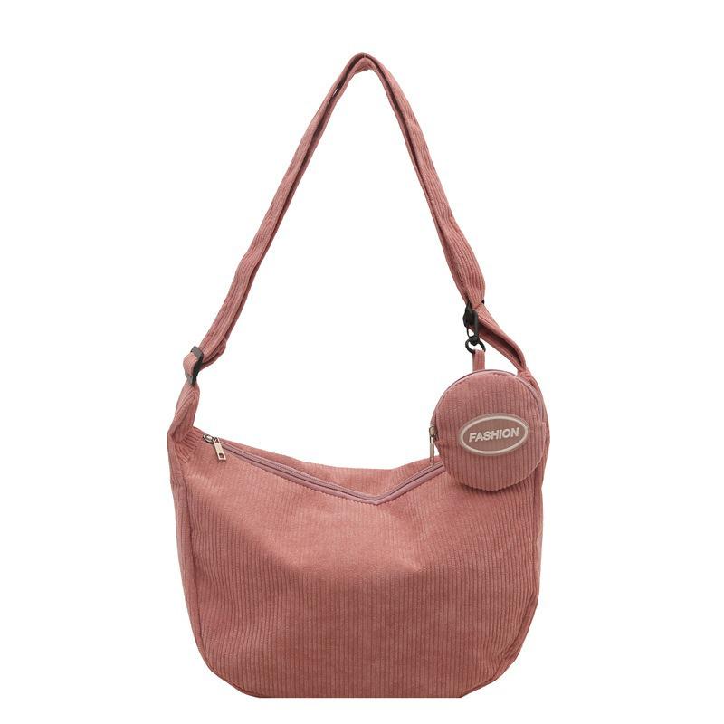 

Simple and Spacious 2026 New Mother-and-s Bag, Korean Versi, Single Shoulder Bag, Crossbody, Plush Fabric, Two-piece Set рожевий