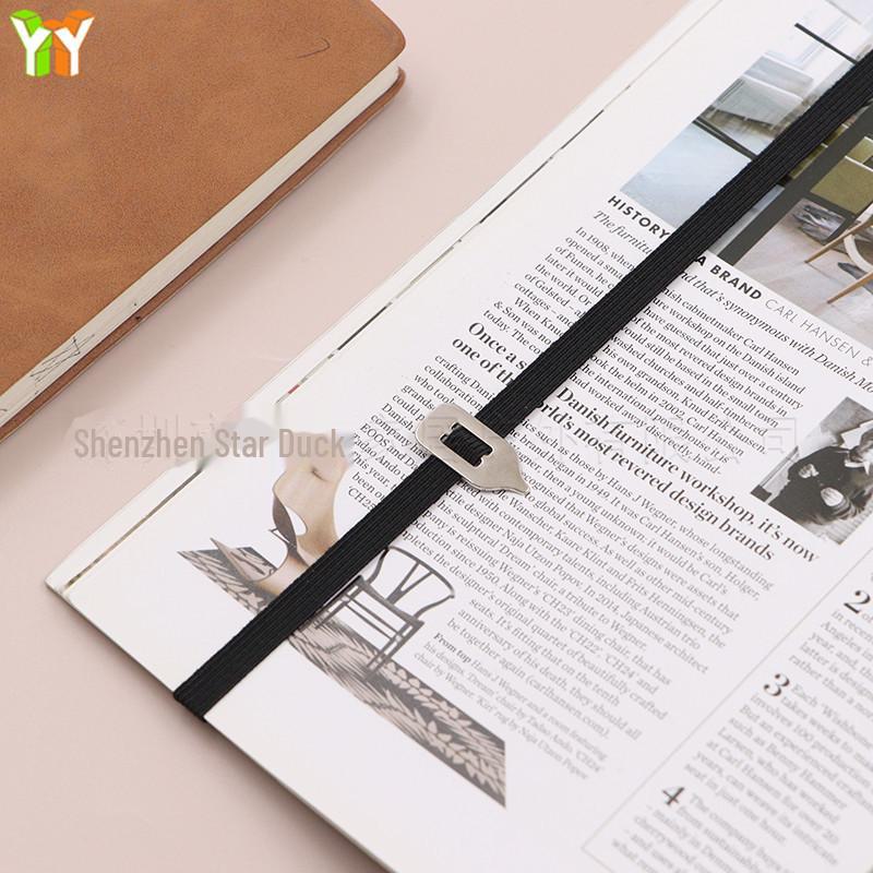 

Многоцветная эластичная библиотечная лента-закладка с металлическим указателем 18.5*1cm чёрный