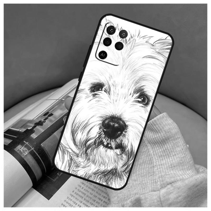 Cartoon Westie Dog Case For Oppo A74 A94 A54 A18 A38 A58 A78 A98 A80 A60 A40 A96 A76 A16 A15 A17 A57 A77 A5 Pro