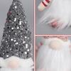 Light-Up Christmas Gnome Decoration Handmade Sequin Hat Faceless Dwarf Doll with Light Glowing Plush Elf Ornament Holiday Party Gift