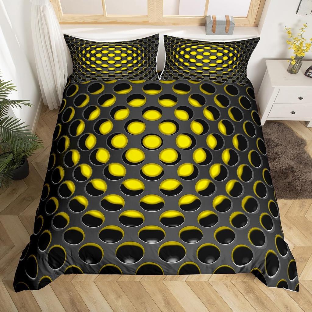 Geometric Duvet Cover Abstract Stereoscopic Dense Hole Pattern Comforter Cover Modern Geometry Twin Full Queen King Bedding Set