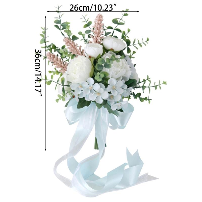 Romantic Wedding Bouquets Silk Bride Bridesmaids Hand Holding Flower Artificial Flower for Wedding Home Decorations