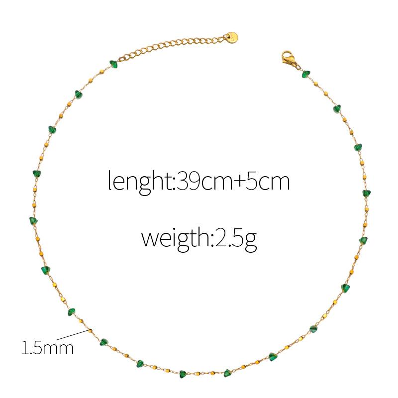 Bohemian Style Necklace For Women Natural Mineral Bead Stainless Steel Necklace Small Niche Design Clavicle Chain Girls Necklace