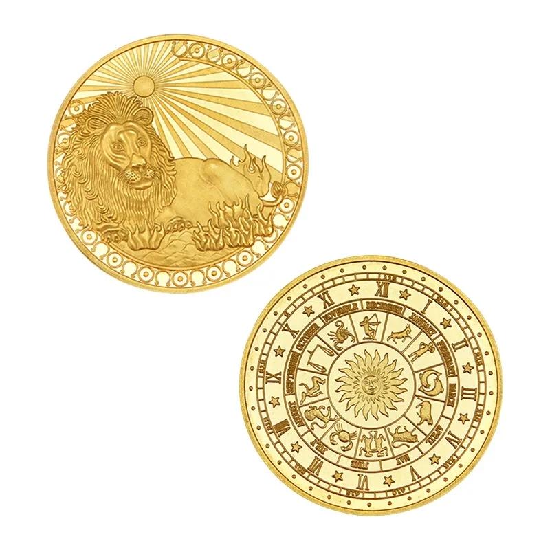 4cm Zodiac Souvenir Coin Collectible Physical Collection Lucky Metal Antique Home Decorations