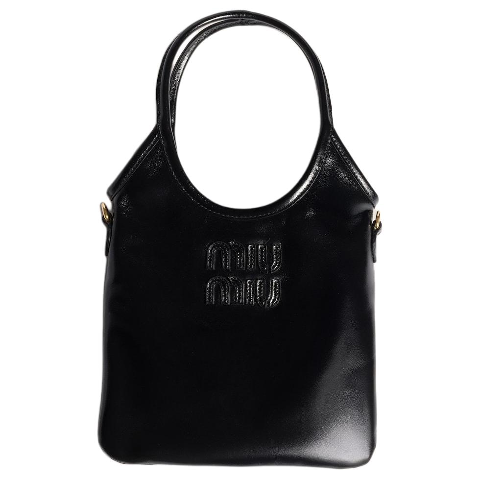 

Miu Miu Ivy Front Logo Tote Bag Leather Handbag Small Women tote bags Black 5BA281_2IEO_F0002_V_OLI Basic Set (Bag+Dust Bag)