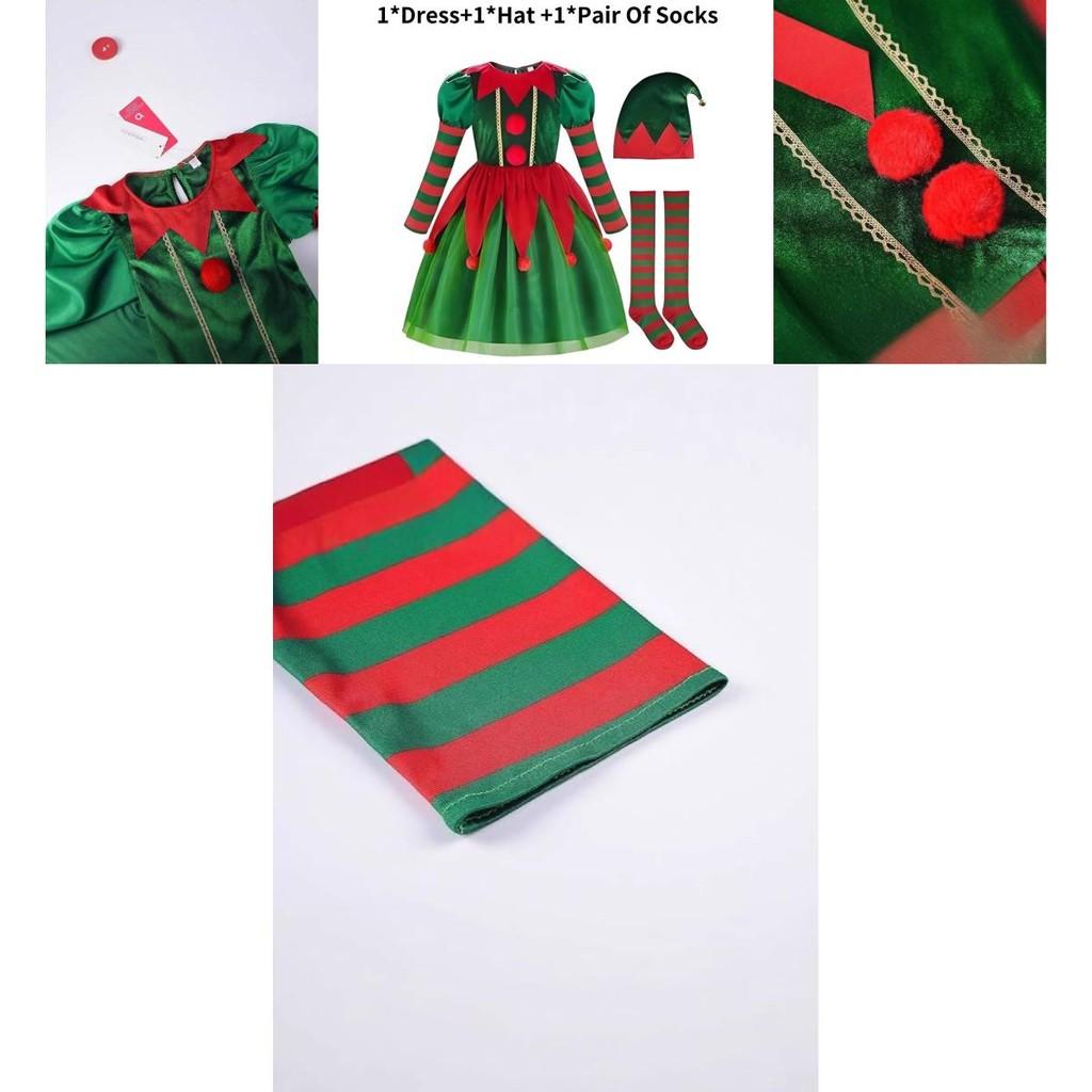Sweet And Fresh Kids Clown Outfit Elegant Mid-length Dress Set For Festive Occasions