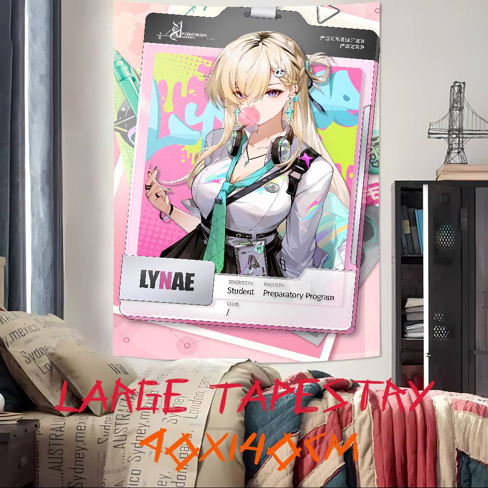 Kawaii Hot Pretty Cute Girl Lynae Popular Cool WuWa Gaming Tapestry Wall Cloth Tapestries Decor Wall Carpet Bedroom Decoration