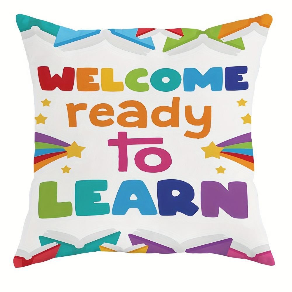 Playful Back - to - School Themed PillowcasesLiving room sofa cushion cover, soft and comfortable, bedroom room decoration