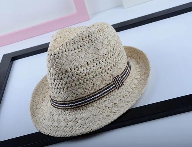 

2025 Father & Son Panama Hats - UV Protection Straw Jazz Hats for Beach, Matching British Style Caps 56-58cm бежевий