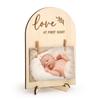 Wooden Baby Milestone Month Cards & Photo Frame for Newborn Birth Display