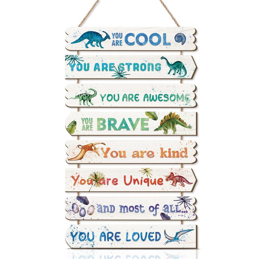 Teen Girl's Motivational Wooden Hanging Sign - Princess, Butterfly, Rainbow Design