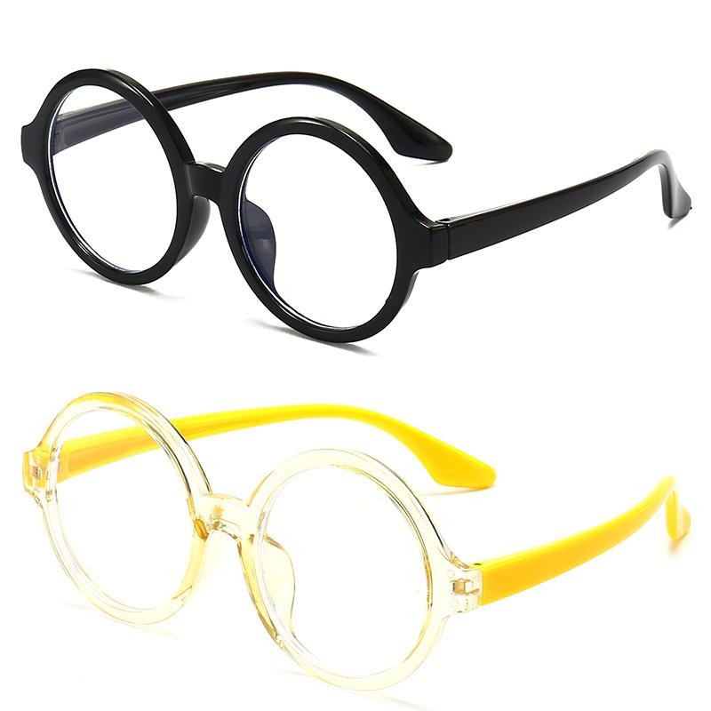 2PCS Anti Blue Light Glasses Simple Round Kid Eyewear Boy Girl At Home Eyeglas Blue Light Blocking Children Computer Eyeglasses