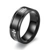 Men's Rotating Cross Titanium Steel Ring - European & American Style Stainless Steel Jewelry