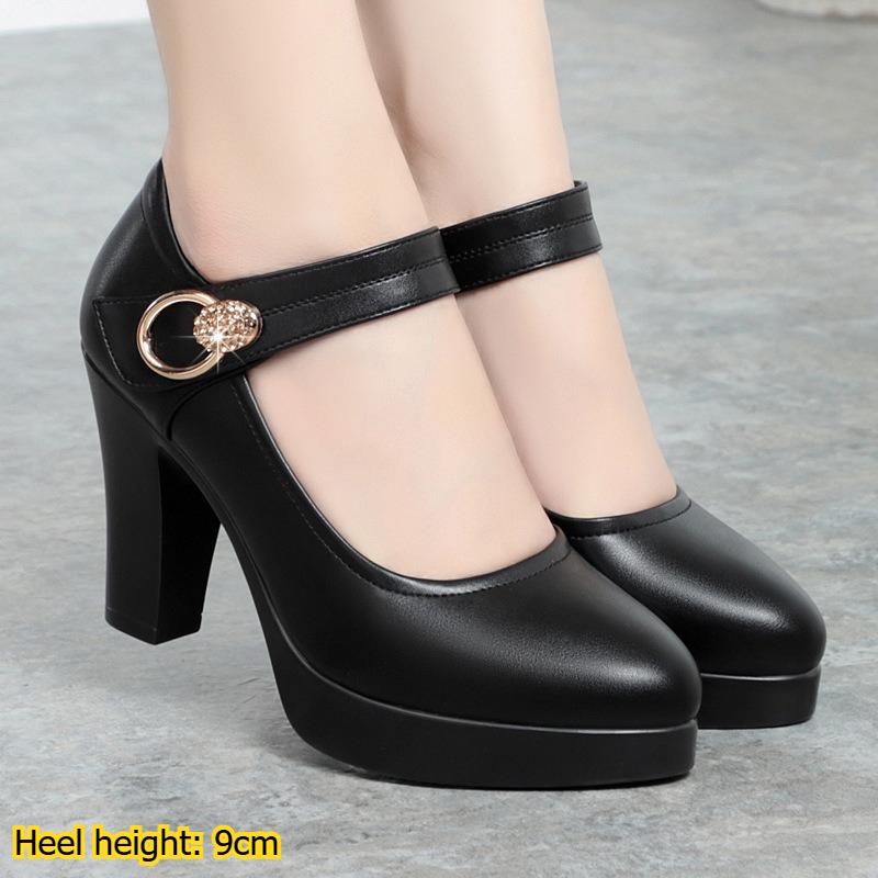 Spring and Autumn Pointed Toe Low Mouth Elegant Solid Color Velcro Fashionable Cheongsam Runway Shoes Super High Heel Single Shoes for Women