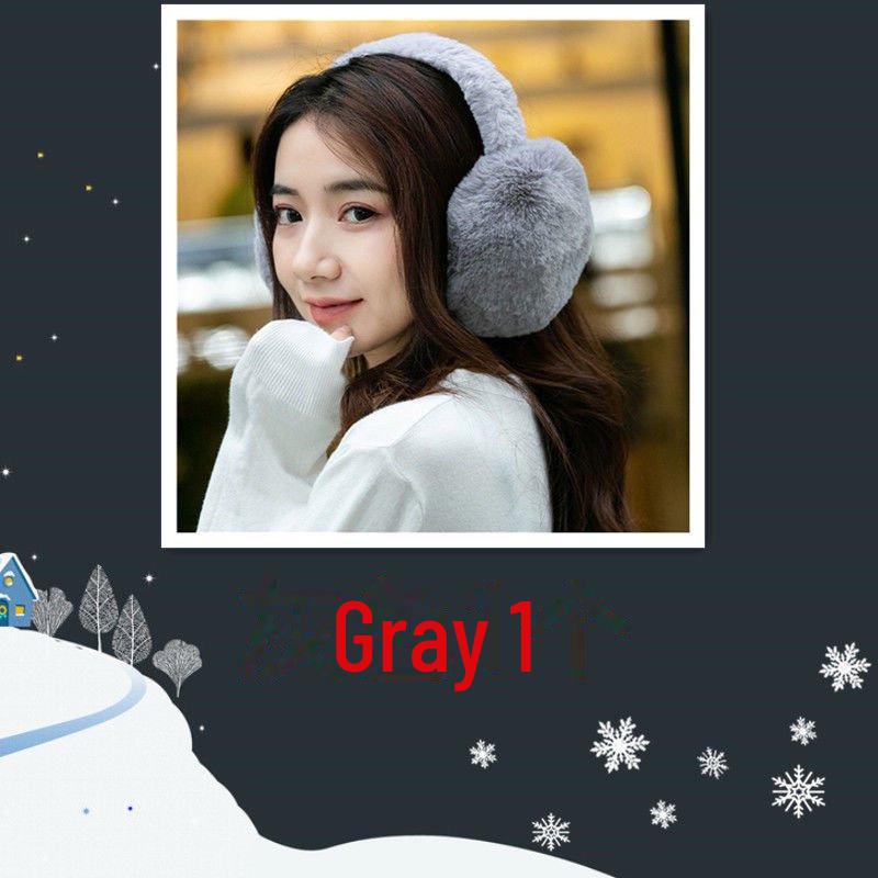 

Милые корейские складные наушники: Теплая имитация меха кролика для осени/зимы, дизайн унисекс.