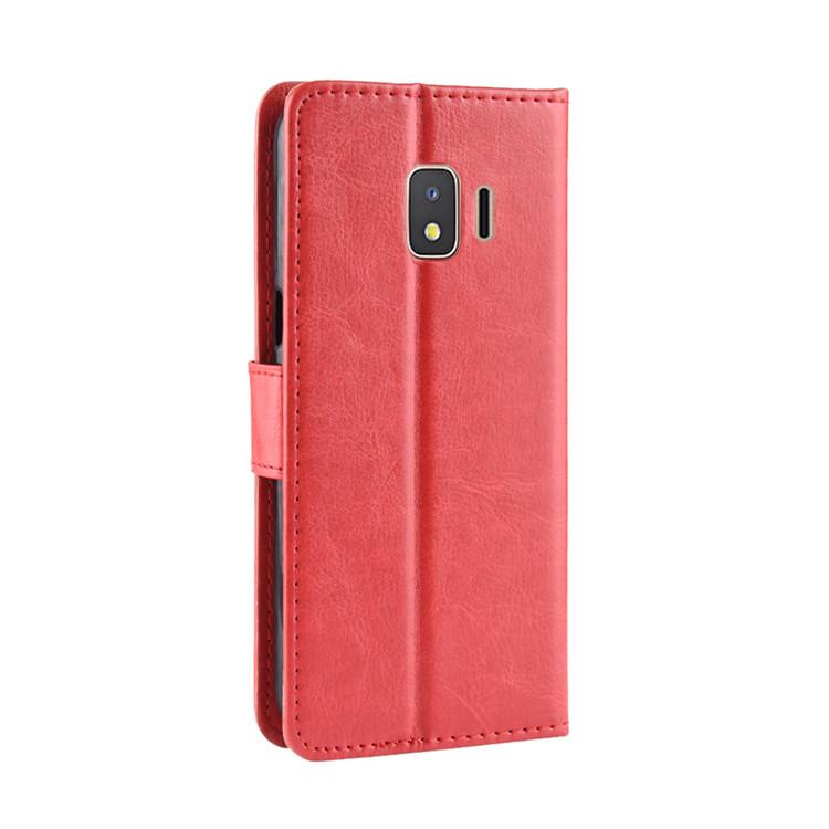 Suitable for Samsung Galaxy J2 Core phone case, leather cover with crazy horse pattern, phone protective cover, flip cover