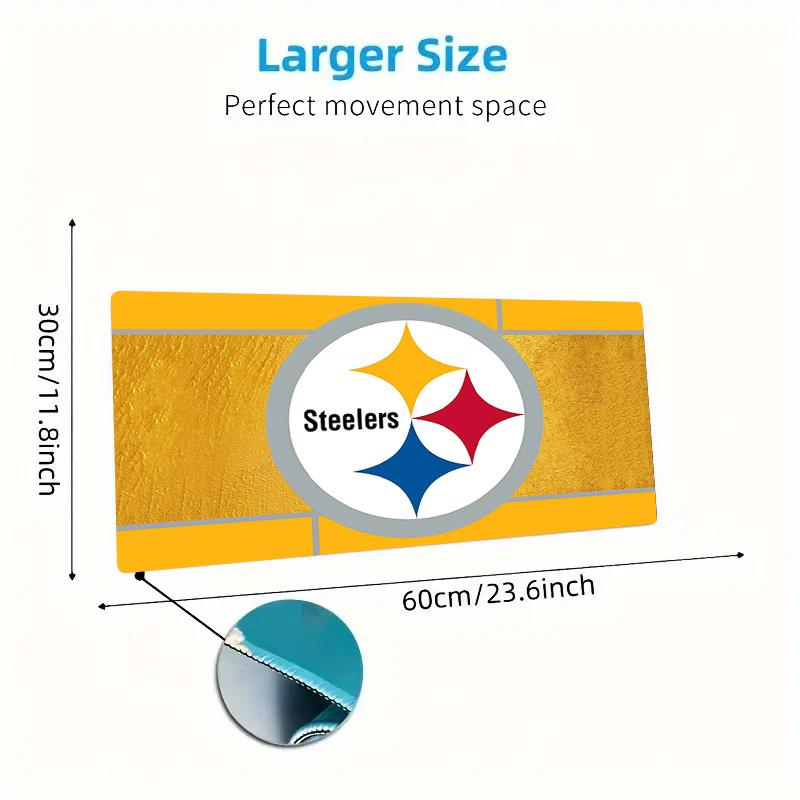 Pittsburgh Steelers2 Print Cushion Non-slip Laptop Tablet Big Mousepad XXL Mat Mini PC Playmat With Lock edge