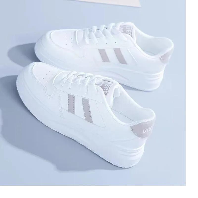 Women Shoes Lightweight PU Leather Casual Shoes Fashion Women's Sneakers Trendy Skateboard Shoe Tennis Training Shoes for Women