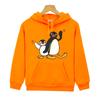 Cute Pingu Boys Girls Clothes Hooded Sets Autumn Sweatshirts Casual Fleece Pullovers Anime Hoodies Jacket Kids Streetwear Tops