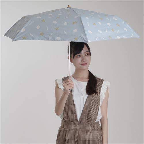 Nifty Colors Folding Umbrella, Blue, 50cm, TC Shell Mini, 6 Ribs, with Storage Bag, 2224BL