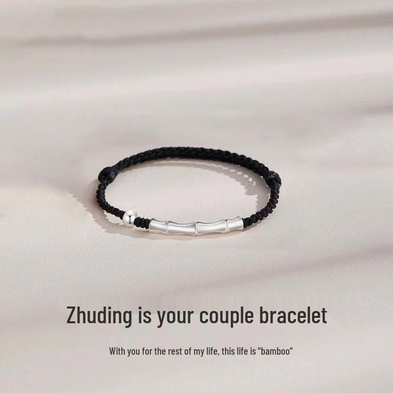 Handmade High-End Bamboo Joint Red Rope Couple Bracelets: Luxury Niche Jewelry Accessories