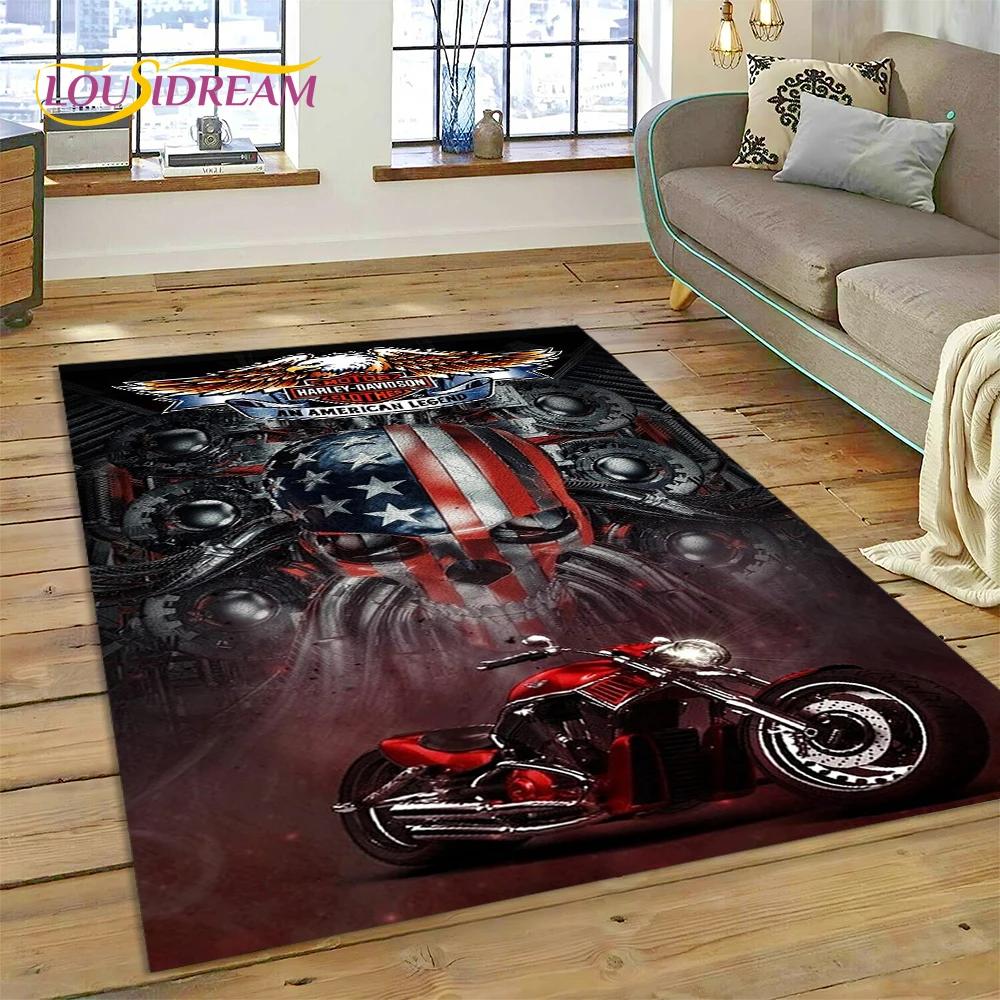 27 Style Harley-y Motorcycle Logo Rug Carpet for Living Room Bedroom Home Decor,floor Mat Non-slip for Sofa Doormat Gift Kids