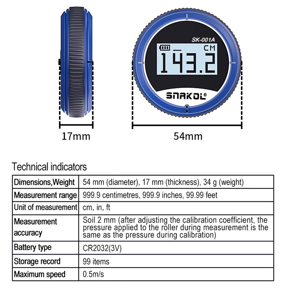 

SK001A Ft Electronic Digital Tape Measure with LCD Display Digital Ruler Small Smart Long Distance Rolling Measuring Tool
