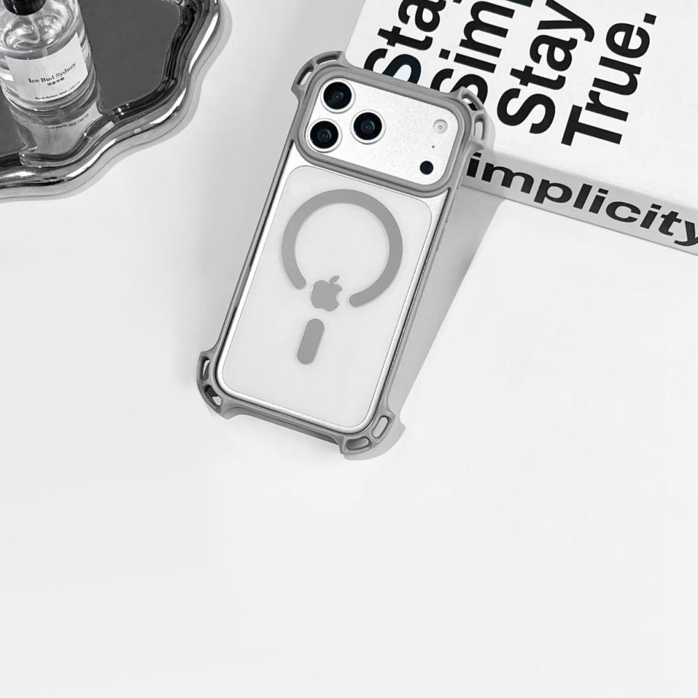 

New Clear Acrylic Drone Anti Fall Buffer Phone Case For iPhone 17 16 15 14 Plus 13 12 Pro Max For Magsafe Magnetic Charge Cover iPhone17
