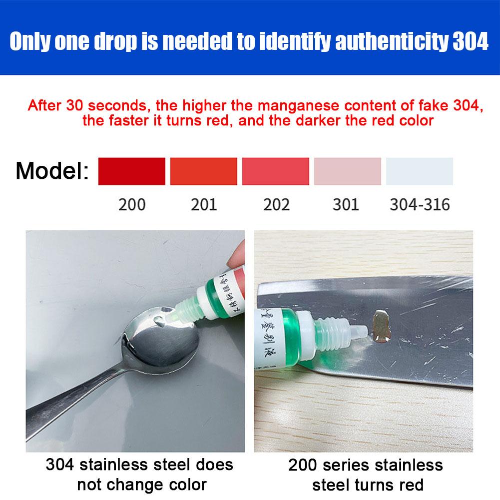 304 Stainless Steel Detection Liquid, Rapid Manganese Content Test Fluid Reagent,Solves Stainless Steel Authenticity Misjudgment