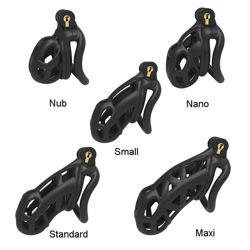 New Men's Resin Nylon Chastity Belt Set with 4 Cock Penis Rings Sleeve Lock Cobra Cock Cage with Keys Male Extreme Bondage Sex Toys 18+