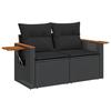 VidaXL Salon de Jardin avec Coussins 7 pcs, Canapés de Terrasse, Ensemble de Meubles de Patio, Mobilier d'Extérieur, Noir 3226636