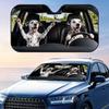 Dalmatian Soccer Celebration Sun Visor Car Front Windshield Sun Shade Foldable Reflective UV Protection Heat Insulation Cover