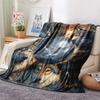 Flower Wolf Print Flannel Blanket, High Quality Comfortable for All Seasons, Home Decor, Warmth and Comfort, Perfect for Christmas Gifts