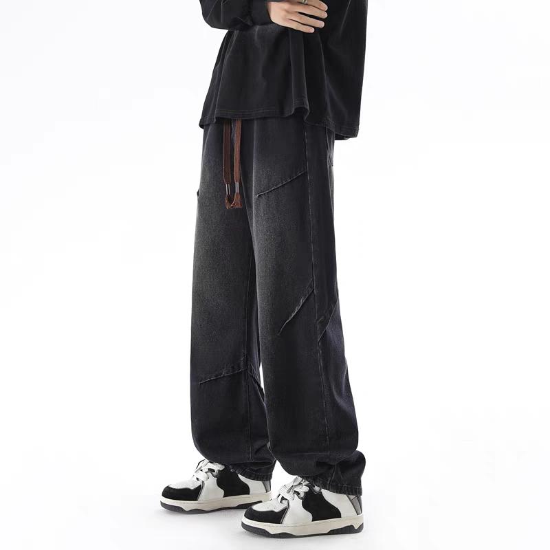 

Мужские прямые джинсы корейская мода джинсовые брюки карго с широкими штанинами уличная одежда мешковатые джинсы брюки XXXL