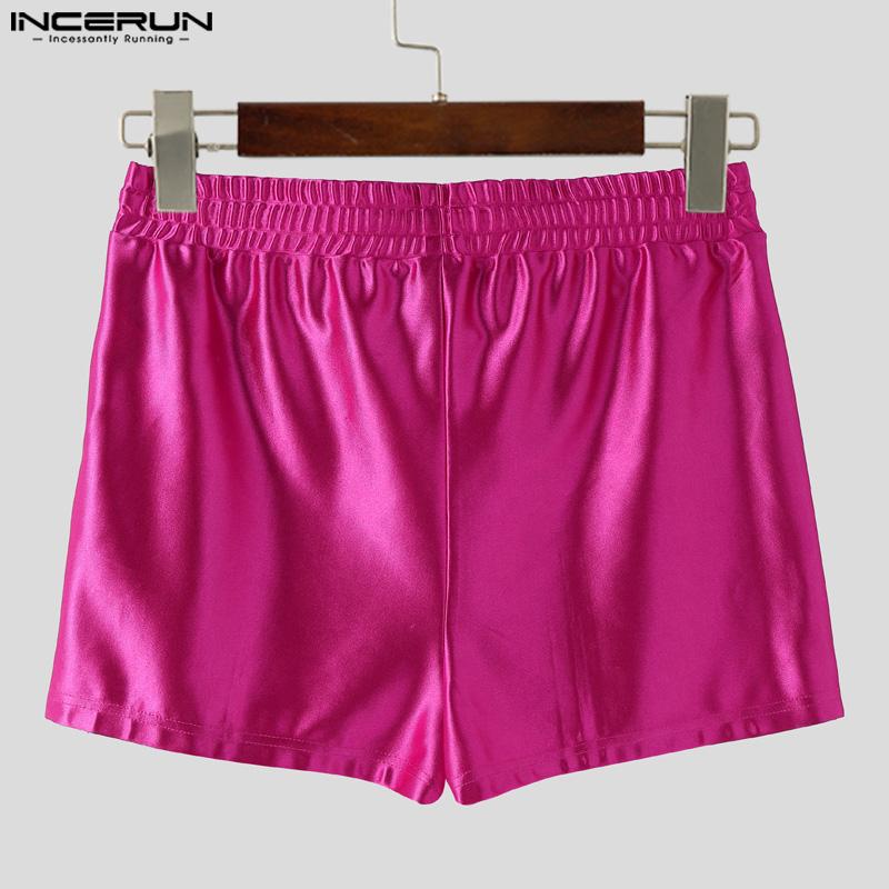 INCERUN Men Drawstring Elastic Waist Glitter Striped Home Wear Sport Mini Shorts