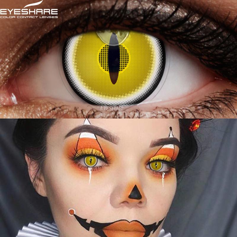 Eyeshare Fargekontaktlinser for øyne 2 stk Anime Cosplay Fargede linser Blå Lilla Halloween-linser Kontaktlinse Skjønnhetssminke