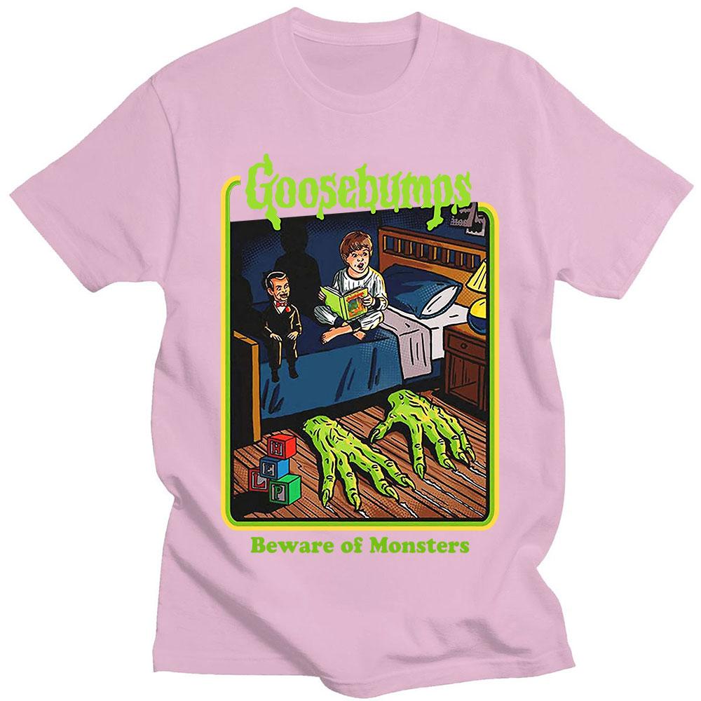 Goosebumps Beware of Monsters Blood Horror Active of T-shirts Men's Vintage Anime Oversized T-Shirt Streetwear Unisex Clothing